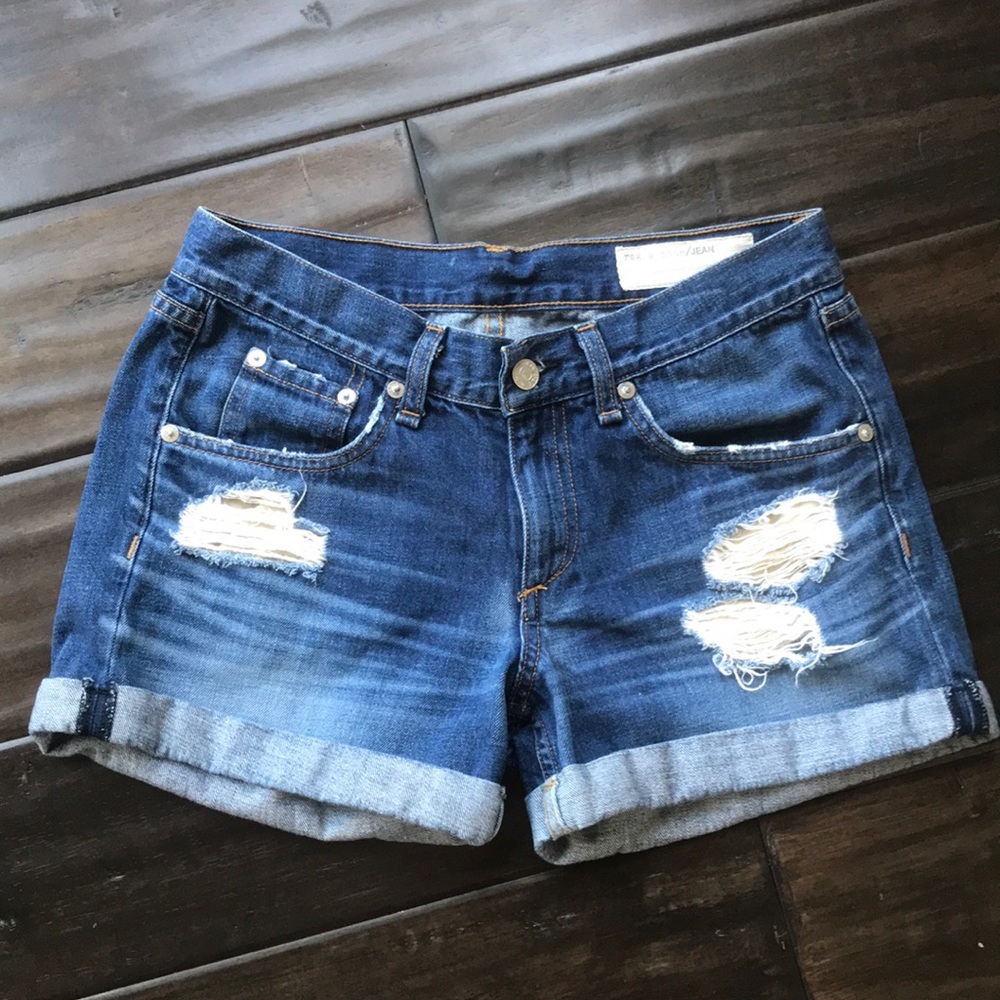 Rag & Bone boyfriend distressed shorts